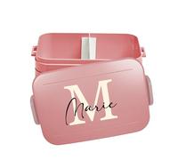 Mepal Lunch Box Take a Break Personalizzato, Contenitore per il pranzo con separatore, Lunch Box con nome, Bento Box Separatore Lettera Iniziale Midi Rosso