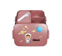 Mepal Lunch Box Take a Break Personalizzato Ragazzo, Contenitore per il pranzo con separatore, Lunch Box con nome, Bento Box Separatore Stampa Colorata Astronauta Midi Rosso