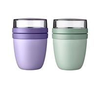 Mepal Lunch Pot Ellipse Mixed Mini | Vivid Lilac + Nordic Sage | Tazza per cereali da go, suddivisione per yogurt e cereali | 300 ml + 120 ml | Adatto per congelatore, microonde e lavastoviglie