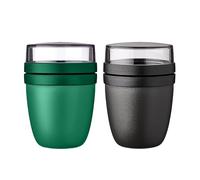 Mepal Lunch Pot Ellipse Mixed | Vivid Green + Nordic Black | Tazza per muesli | Suddivisione per yogurt e cereali | 500 ml + 200 ml | Adatto per congelatore, microonde e lavastoviglie