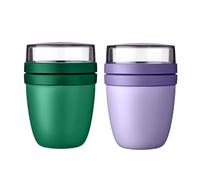 Mepal Lunch Pot Ellipse Mixed | Vivid Green + Vivid Lilac | Tazza per muesli | Suddivisione per yogurt e cereali | 500 ml + 200 ml | Adatto per congelatore, microonde e lavastoviglie
