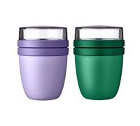 Mepal Lunch Pot Ellipse Mixed | Vivid Lilac + Vivid Green | Tazza per muesli | Suddivisione per yogurt e cereali | 500 ml + 200 ml | Adatto per congelatore, microonde e lavastoviglie