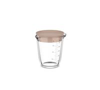 Mepal Misurino in vetro con coperchio Chef it, Scala incisa di facile lettura, Adatto al forno e al microonde (senza coperchio), Vetro di alta qualità, 500 ml, Chalk