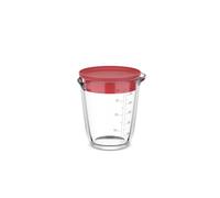 Mepal Misurino in vetro con coperchio Chef it, Scala incisa di facile lettura, Adatto al forno e al microonde (senza coperchio), Vetro di alta qualità, 500 ml, Coral