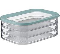 Mepal Modula - Affettatoio a 3 strati, colore verde nordico/verde, 1650 ml, per la conservazione di salsicce e carne, 3 contenitori separati, lavabili in lavastoviglie