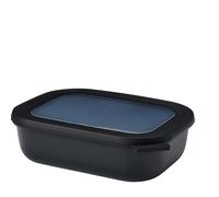 Mepal - Multi Bowl Cirqula Rectangular - Contenitori Plastica con Coperchio - Adatto come Contenitore Ermetico per Frigo, Microonde, Congelatore da Portata - Ciotole Cucina - 1000 ml - Nordic black