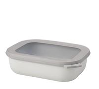 Mepal - Multi Bowl Cirqula Rectangular - Contenitori Plastica con Coperchio - Adatto come Contenitore Ermetico per Frigo, Microonde, Congelatore da Portata - Ciotole Cucina - 1000 ml - Nordic white