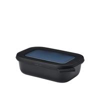 Mepal - Multi Bowl Cirqula Rectangular - Contenitori Plastica con Coperchio - Adatto come Contenitore Ermetico per Frigo, Microonde, Congelatore da Portata - Ciotole Cucina - 500 ml - Nordic black