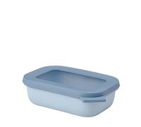 Mepal - Multi Bowl Cirqula Rectangular - Contenitori Plastica con Coperchio - Adatto come Contenitore Ermetico per Frigo, Microonde, Congelatore da Portata - Ciotole Cucina - 500 ml - Nordic blue