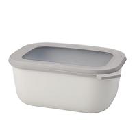 Mepal - Multi Bowl Cirqula Rectangular - Contenitori Plastica con Coperchio - Adatto come Contenitore Ermetico per Frigo, Microonde, Congelatore da Portata - Ciotole Cucina - 1500 ml - Nordic White