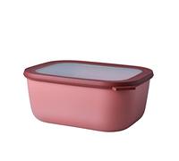 Mepal - Multi Bowl Cirqula Rectangular - Contenitori Plastica con Coperchio - Adatto come Contenitore Ermetico per Frigo, Microonde, Congelatore da Portata - Ciotole Cucina - 3000 ml - Vivid mauve