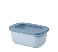Mepal - Multi Bowl Cirqula Rectangular - Contenitori Plastica con Coperchio - Adatto come Contenitore Ermetico per Frigo, Microonde, Congelatore da Portata - Ciotole Cucina - 750 ml - Nordic blue