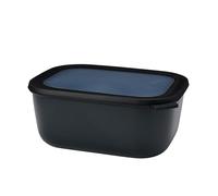 Mepal - Multi Bowl Cirqula Rectangular - Contenitori Plastica con Coperchio - Adatto come Contenitore Ermetico per Frigo, Microonde, Congelatore da Portata - Ciotole Cucina - 3000 ml - Nordic black
