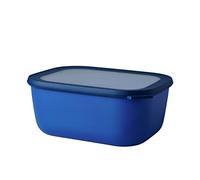 Mepal - Multi Bowl Cirqula Rectangular - Contenitori Plastica con Coperchio - Adatto come Contenitore Ermetico per Frigo, Microonde, Congelatore da Portata - Ciotole Cucina - 3000 ml - Vivid blue