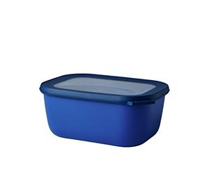 Mepal - Multi Bowl Cirqula Rectangular - Contenitori Plastica con Coperchio - Adatto come Contenitore Ermetico per Frigo, Microonde, Congelatore da Portata - Ciotole Cucina - 1500 ml - Vivid blue