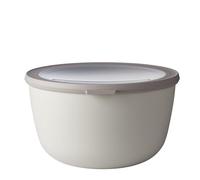 Mepal - Multi Bowl Cirqula Round - Contenitori Plastica con Coperchio - Adatto come contenitore ermetico per Frigo, microonde, Congelatore e piatti da portata - Ciotole Cucina - 3000 ml - Nordic white