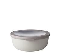 Mepal - Multi Bowl Cirqula Round - Contenitori Plastica con Coperchio - Adatto come contenitore ermetico per Frigo, microonde, Congelatore e piatti da portata - Ciotole Cucina - 1250 ml - Nordic White