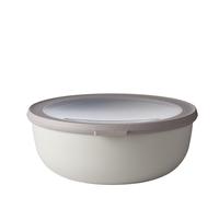 Mepal - Multi Bowl Cirqula Round - Contenitori Plastica con Coperchio - Adatto come contenitore ermetico per Frigo, microonde, Congelatore e piatti da portata - Ciotole Cucina - 2250 ml - Nordic White