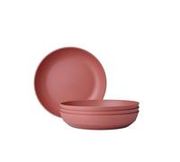 Mepal - Piatto Fondo 4 Pezzi Silueta - Lavabile in lavastoviglie e microonde - Piatti di plastica - Piatti da Cena - Servizio - 21 cm - Vivid mauve