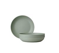 Mepal - Piatto Fondo 4 Pezzi Silueta - Lavabile in lavastoviglie e microonde - Piatti di plastica - Piatti da Cena - Servizio - 21 cm - Nordic sage