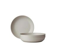 Mepal - Piatto Fondo 4 Pezzi Silueta - Lavabile in lavastoviglie e microonde - Piatti di plastica - Piatti da Cena - Servizio - 21 cm - Nordic white