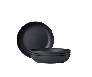 Mepal Piatto Fondo Silueta 210 mm Set 4 Pcs, Nordic Black