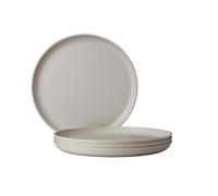 Mepal - Piatto Piano 4 Pezzi Silueta - Lavabile in lavastoviglie e microonde - Piatti di plastica - Piatti da Cena - Servizio - 26 cm - Nordic white