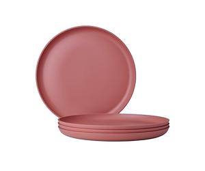Mepal - Piatto Piano 4 Pezzi Silueta - Lavabile in lavastoviglie e microonde - Piatti di plastica - Piatti da Cena - Servizio - 26 cm - Vivid mauve