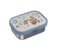 Mepal - Porta Pranzo Bento in Acciaio Inox Campus - Porta Merenda Bambino - Scatola con Scomparti e Forchetta - Con Chiusura a Clip - Lavabile in Lavastoviglie - 750 ml - Forest Friends