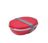 Mepal - Porta Pranzo Ellipse Duo - Lunch Box per Adulti e Insalatiera - Pratico Contenitore per un Pranzo Sano - Ideale per Panini, Insalate e Avanzi - 825 ml + 600 ml - Nordic Red