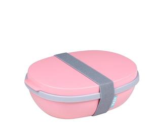 Mepal - Porta Pranzo Ellipse Duo - Lunch Box per Adulti e Insalatiera - Pratico Contenitore per un Pranzo Sano - Ideale per Panini, Insalate e Avanzi - 825 ml + 600 ml - Nordic Pink