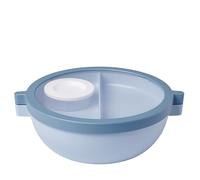 Mepal Portapranzo bento di Base Vita, Vasche rimovibili, Vaschetta e vassoio per il condimento, Bento box, Porta pranzo per insalate, 1500 ml, Nordic blue