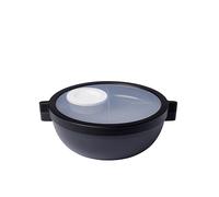 Mepal - Portapranzo bento Vita - Vasche rimovibili - Contenitore extra con coperchio, portacomdimento e vassoio - Bento box - Porta pranzo per insalate - Nordic black