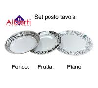 MEPAL POSTO TAVOLA 3 PZ , FONDO, FRUTTA, PIANO, MELAMINA MOD "Flow Brush" PROMO