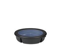 Mepal - Scodella bento bowl Cirqula - Contenitore bento box per frigo, freezer e microonde - 3 scomparti per separare gli alimenti - Contenitore per la preparazione dei pasti - Nordic black