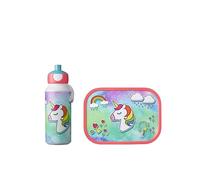 Mepal set Campus - Unicorn - Bottiglia pop-up e porta pranzo con bento ideale per la scuola o il tempo libero - lunch box bambini, ABS, 1150 ml
