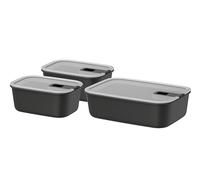 Mepal Set Contenitore per Alimenti Easyclip 3 Pezzi, 2x700 e 1500, Nordic Black