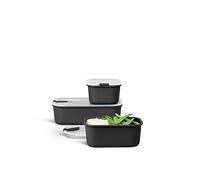 Mepal Set Contenitore per Alimenti Easyclip 3 Pezzi, 2x700 e 1500, Nordic Black