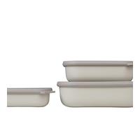 Rosti Mepal Set portapranzo Cirqula 3 pz rettangolari con coperchio 500/1000/2000 ml bianco nordico