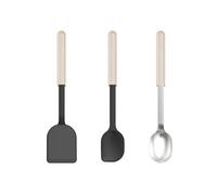 Mepal - Set da Cucina 3 pezzi (Spatola + Cucchiaio da Cucina + Cucchiaio da Portata) Chef it - Per Pentole Antiaderenti - Resistente al Calore - Utensili da Cucina - Chalk