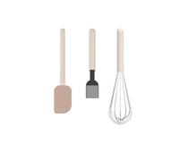 Mepal - Set da Pasticceria 3 pezzi (Spatola Grande + Pennello + Frusta Grande) Chef it - Set per Panettieri - Resistente al Calore - Utensili da Cucina - Chalk