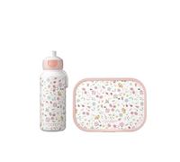 Mepal - Set da Pranzo Campus - Bambini con Borraccia Pop-up e Porta Pranzo - Set da Pranzo per la Scuola o le Gite - Privo di BPA - 400 ml + 750 ml - Flowers & Butterflies