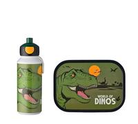 Mepal - Set da Pranzo Campus - Set da Pranzo per Bambini con Borraccia Pop-up e Porta Pranzo - per la Scuola o le Gite - Privo di BPA - 400 ml + 750 ml - Dino