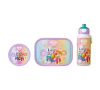 Mepal Set da Pranzo Campus, Set da Pranzo per Bambini con Borraccia Pop-up, Porta Pranzo e Fruttiera, Set da Pranzo per la Scuola o le Gite, Privo di BPA, 400 + 750 + 300 ml, Paw Patrol Girls