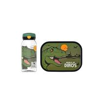 Mepal - Set da Pranzo Campus - Set per Bambini con Borraccia con Tappo Flip e Porta Pranzo - Set per il Pranzo a Scuola o in Viaggio - Lavabile in Lavastoviglie - - 600 + 750 ml - Dino
