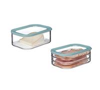 Mepal Set di 2 contenitori per alimenti Meat and Cheese Modula, ideali per la conservazione degli alimenti, lavabili in lavastoviglie, colore: verde nordico