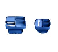 Mepal Set di 2 scatole per il pranzo per bentolone Take a Break, Small of Large, contenitore per il pane con contenitore, adatto per fino a 4 o 8 panini, TPE/PP/ABS, 0 mm, blu vivido (blu)