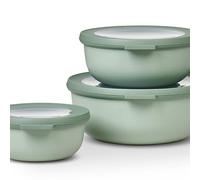 Mepal - Set di 3 Contenitori Cirqula Rotondo - Contenitori per Alimenti con Coperchio - Adatti come Contenitori Ermetici per Frigo, Freezer, Microonde - 350 ml, 750 ml & 1250 ml - Nordic sage