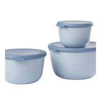 Mepal - Set di 3 Contenitori Cirqula Rotondo - Contenitori per Alimenti con Coperchio - Adatti come Contenitori Ermetici per Frigo, Freezer, Microonde - 500 ml, 1000 ml & 2000 ml - Nordic blue