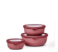 Mepal - Set di 3 Contenitori Cirqula Rotondo - Contenitori per Alimenti con Coperchio - Adatti come Contenitori Ermetici per Frigo, Freezer, Microonde - 350 ml, 750 ml & 1250 ml - Vivid mauve